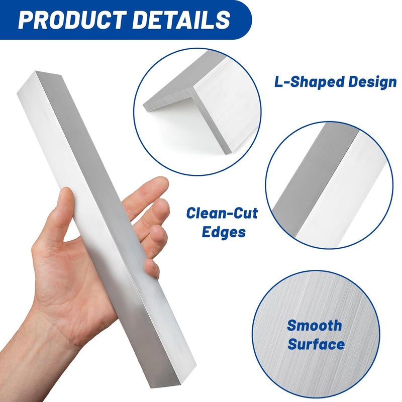 EcoBrisa Aluminum Angle 6061 T6511 Mill Stock for DIY Projects Industrial Building Construction More Durable and Can Be Cut to Fit (1" x 1" x 1/4" 4Pcs) - Image 3
